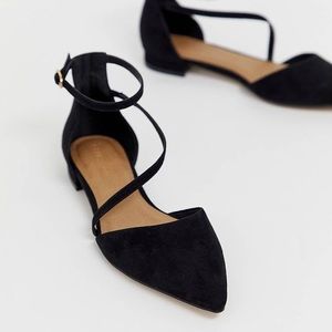 ASOS DESIGN Lifetime pointed ballet flats in black